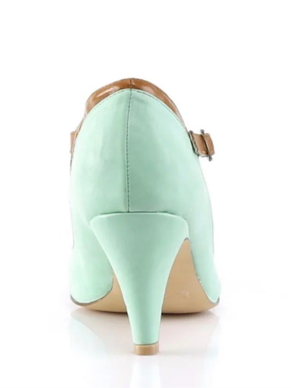 Pinup Couture Peach-03 Mint Green T-Strap Heels Size 8 NIB - Picture 5 of 13